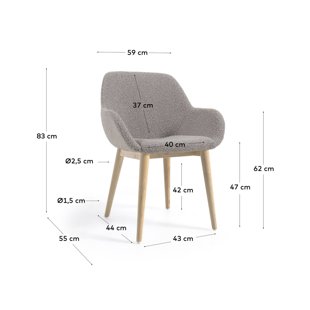 Konna silla de borregito gris claro // Outlet_8361