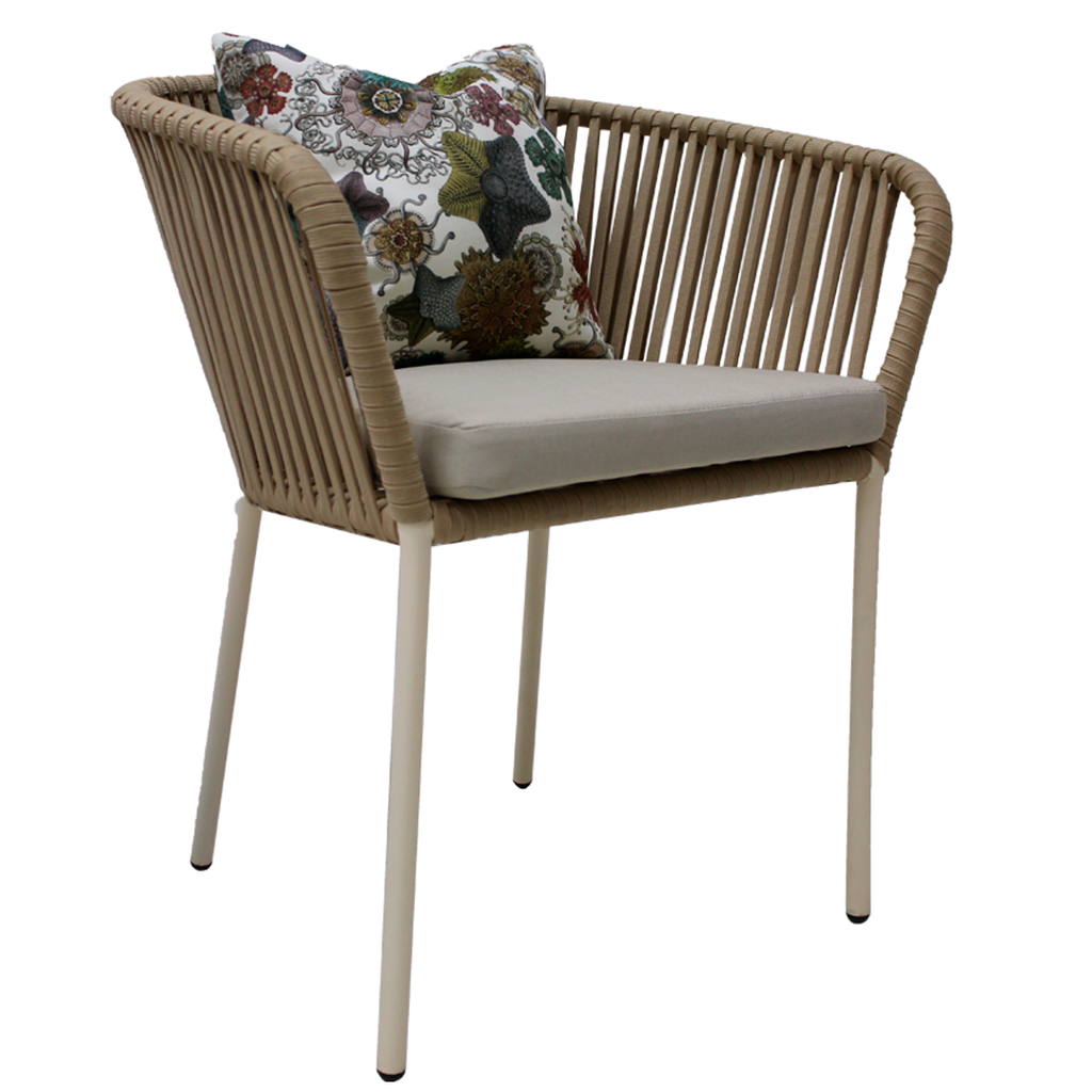 Jalisco silla metal beige + cojín neptuno