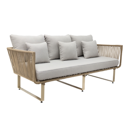 [53145SO] Vallarta sofa metal beige cuerda beige tela curri